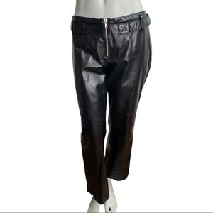 Danier Black Leather Straight Leg Ankle Pants Size 6